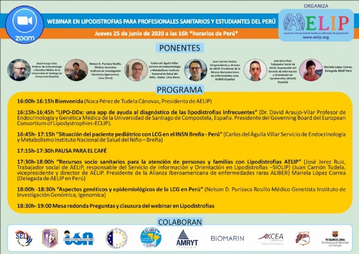 AELIP will conduct a training webinar on Lipodystrophies for health professionals and students in Peru