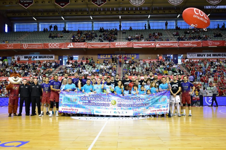 AELIP estuvo presente en el partido de Baloncesto UCAM CB Murcia-Básquet Girona que fue solidario con el Día Mundial de las Lipodistrofias