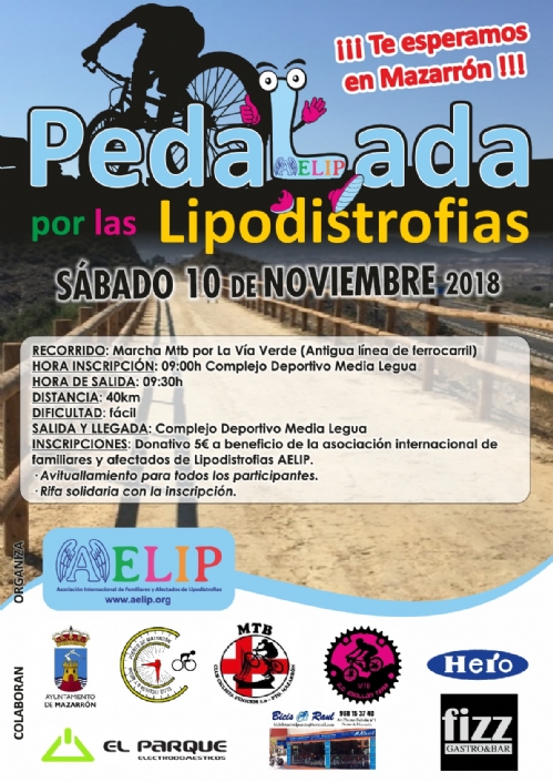 El 10 de noviembre tendrá lugar una marcha Mtb en Mazarrón a beneficio de AELIP