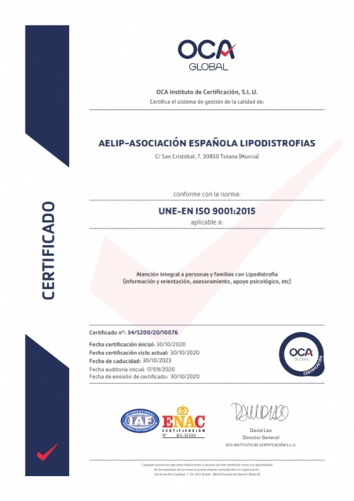 AELIP ya dispone de la certificación ISO 9001 que la acredita como una ONG que cuenta con un buen sistema de Gestión de Calidad y una gestión eficaz