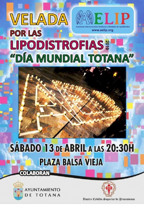 El próximo sábado, 13 de abril, se celebra en Totana la Velada por las lipodistrofias