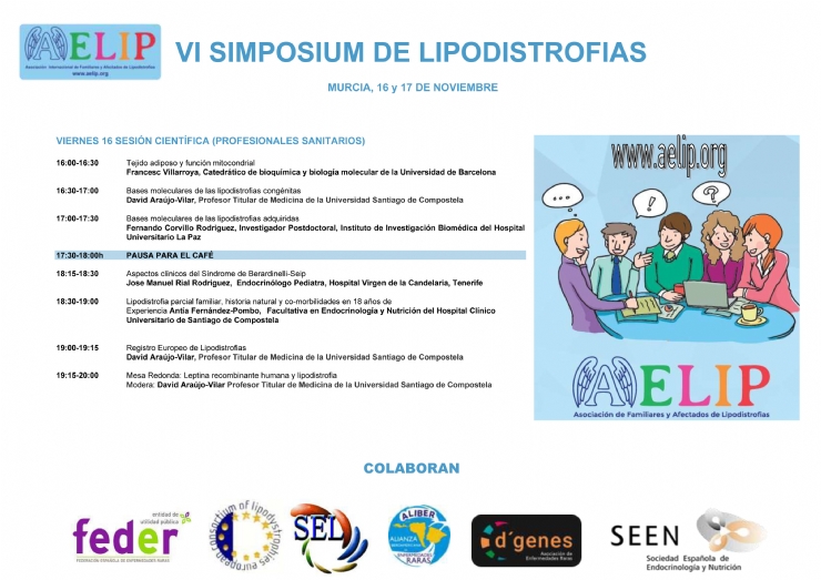 El VI Simposium de Lipodistrofias se celebrará en Murcia los días 16 y 17 de noviembre con una primera sesión científica y una segunda jornada dirigida a familias y afectados
