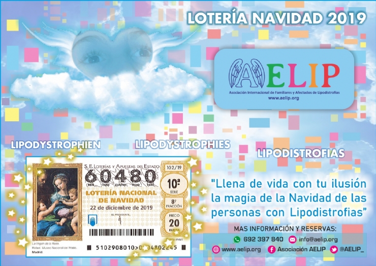 AELIP ya dispone del número de lotería de navidad solidario con las personas y familias que conviven con una Lipodistrofia en el mundo