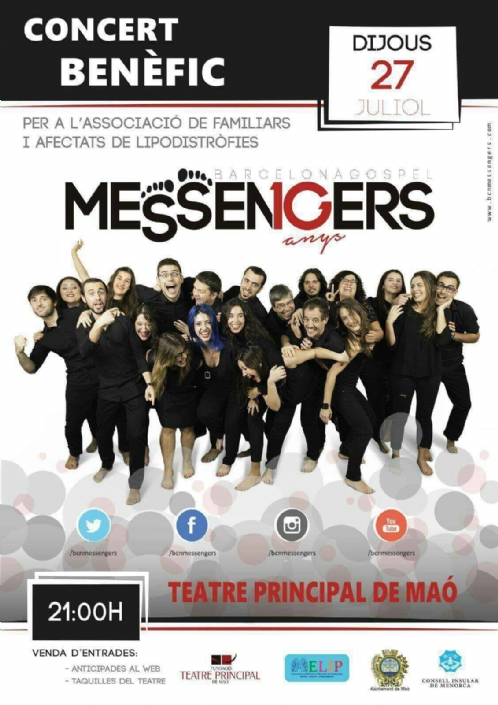 Vendidas todas las entradas para el concierto que ofrecerá el 27 de julio el grupo Barcelona Gospel Messenger en Mahón, a beneficio de AELIP
