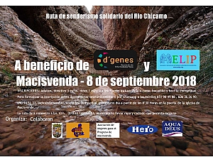 La Peña Barcelonista de Macisvenda organiza una Ruta de senderismo solidario del Río Chícamo, a beneficio de AELIP y D´Genes, que tendrá lugar el próximo 8 de septiembre