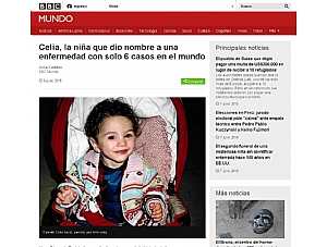 LA ENCEFALOPATÍA DE CELIA PROTAGONIZA UN REPORTAJE EN EL PORTAL DIGITAL BBC MUNDO