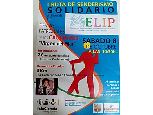 Mañana, 8 de octubre, tendrá lugar en Roldán la I Ruta de Senderismo Solidario a favor de AELIP