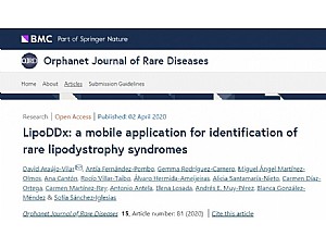 LipoDDx, la première APP gratuite pour les lipodystrophies, a maintenant son propre article académique dans le Orphanet Journal of Rare Diseases