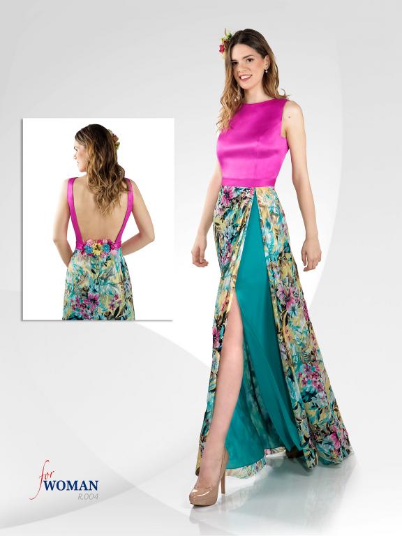 Largo Fusia y Flores Turquesa Boutique Ana