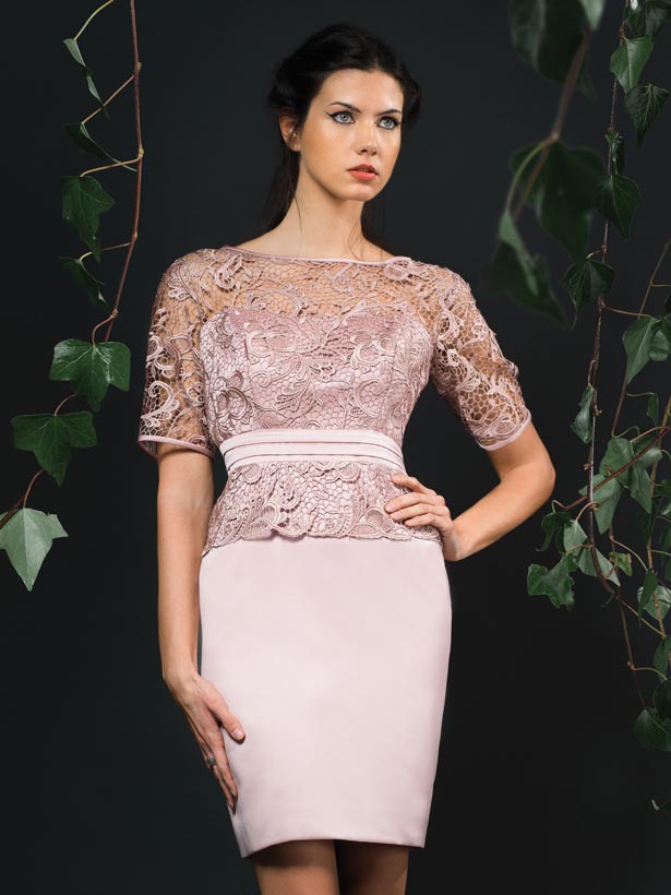 Vestido corto guipu tonos maquillajes