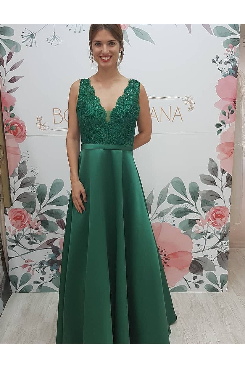 Producto: Vestido fiesta corte princesa verde