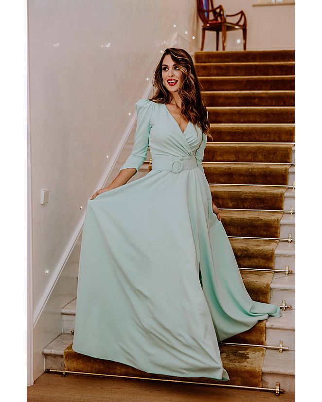 Vestido largo de ceremonia azul F119 - Foto 1