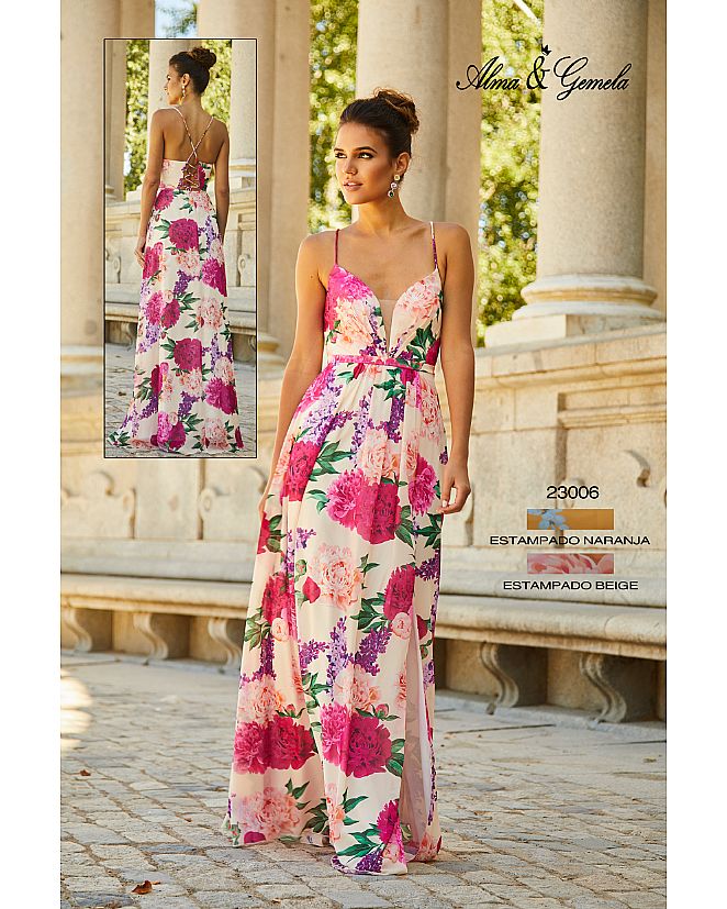 Producto: VESTIDO LARGO DE FIESTA ESTAMPADO