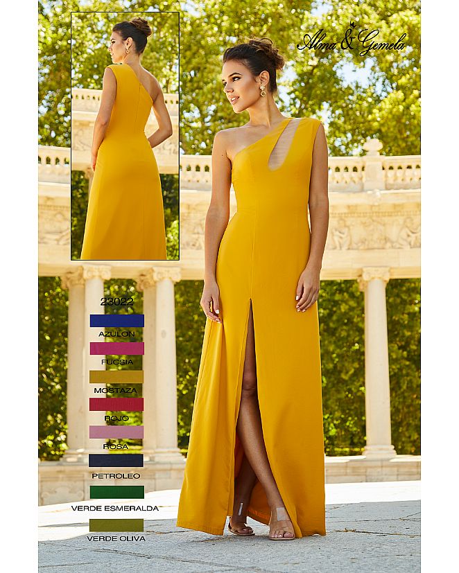 Producto: VESTIDO DE FIESTA ASIMETRICO CON TRANSPARENCIA