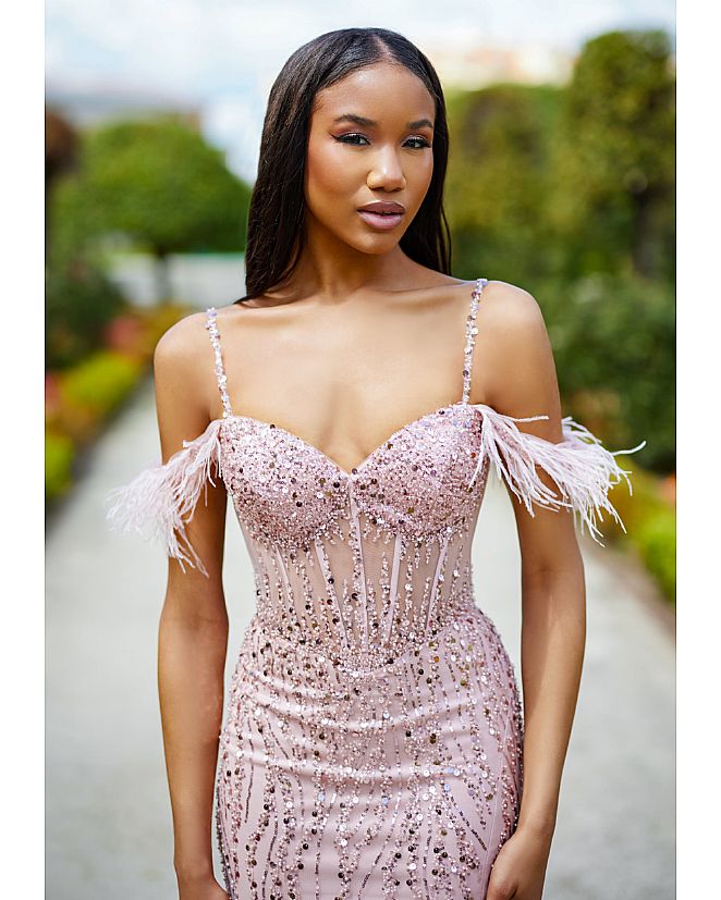 Vestido pedrería rosa nude - Foto 1