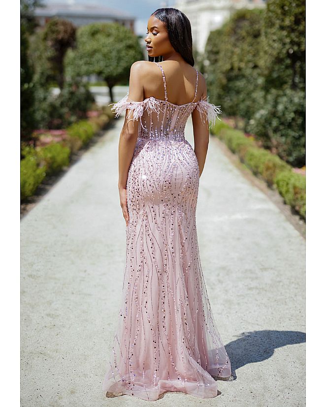 Vestido pedrería rosa nude - Foto 2