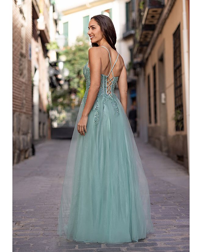 Vestido pedrería verde agua - Foto 2