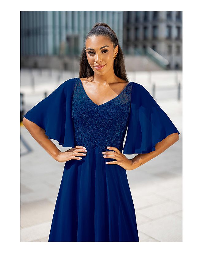 Vestido de pedrería azul marino - Foto 1