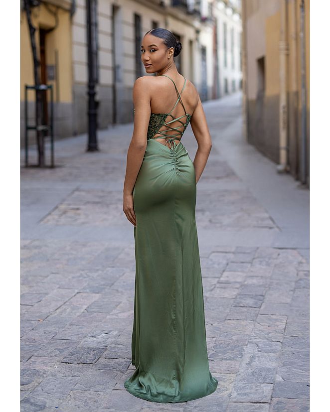 Vestido de pedrería verde oliva - Foto 2