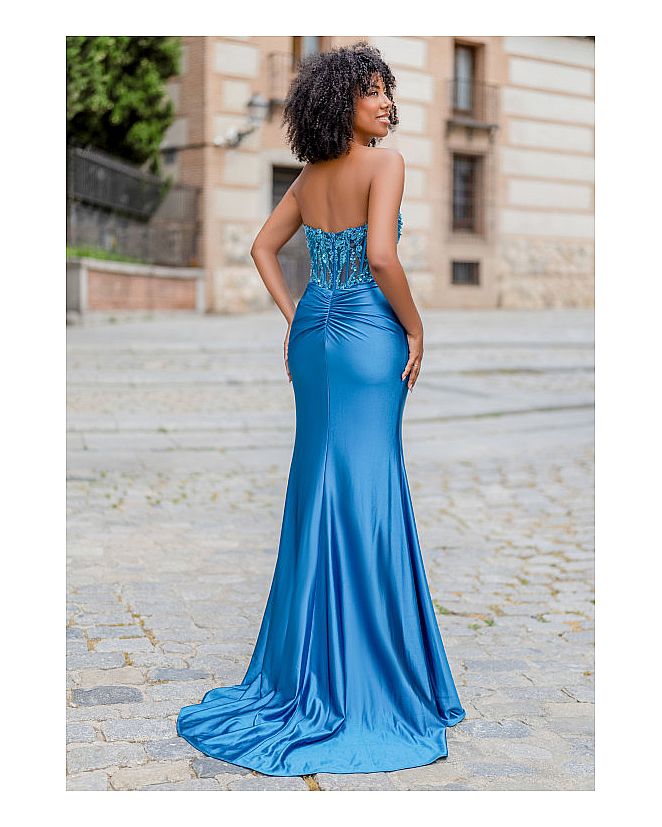 Vestido de pedrería azul océano - Foto 2