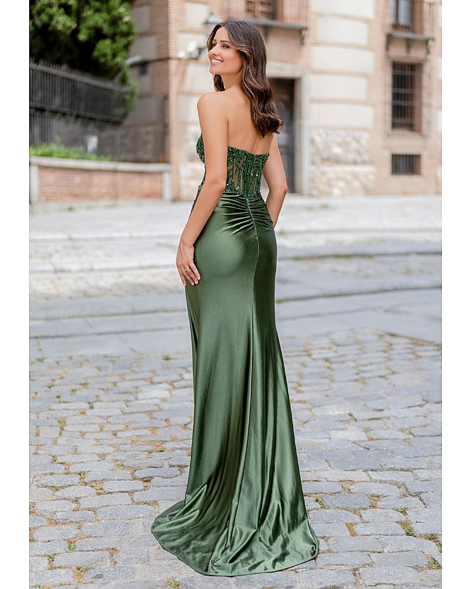  Vestido de pedrería verde oliva profundo - Foto 2