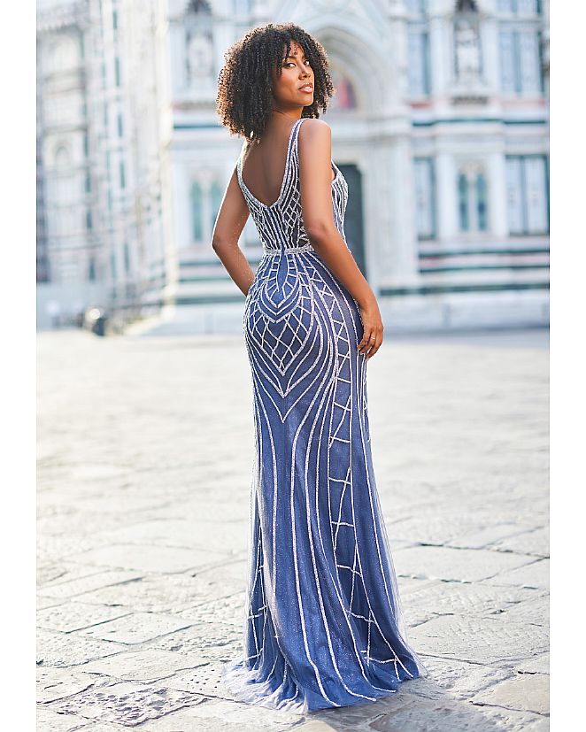 Vestido de pedrería azul marino profundo - Foto 2 Vestido de pedrería azul marino profundo - Foto 2