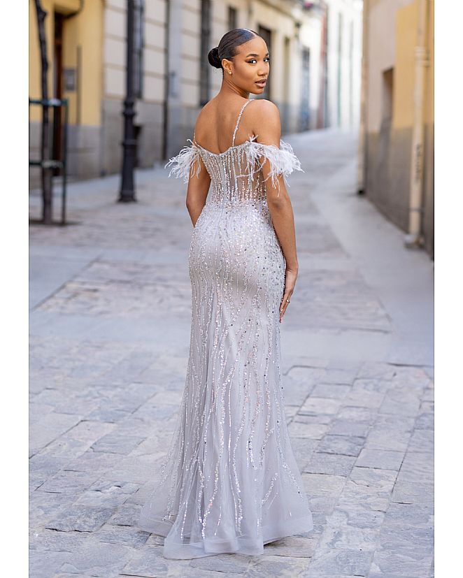 Vestido de pedrería gris perla - Foto 2