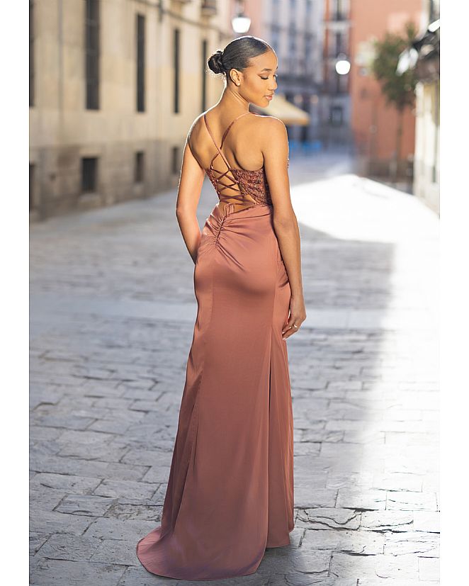 Vestido de pedrería terracota - Foto 2