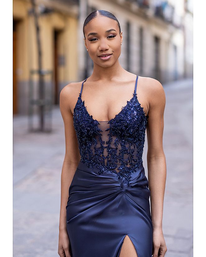 Vestido de pedrería azul medianoche - Foto 1 Vestido de pedrería azul medianoche - Foto 1