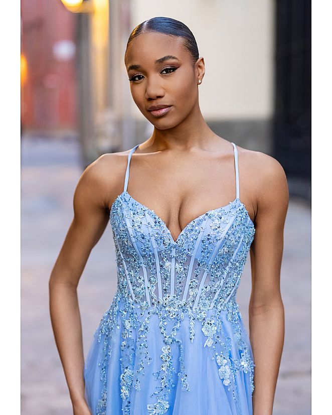 Vestido de pedrería azul aciano - Foto 1