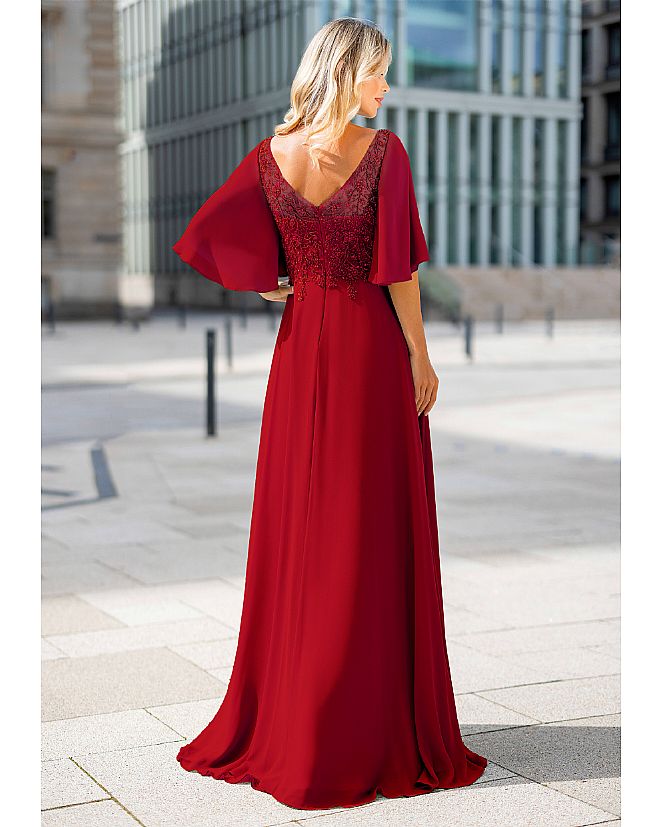 Vestido de pedrería rojo borgoña - Foto 2