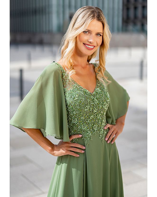 Vestido de pedrería verde bosque - Foto 1 Vestido de pedrería verde bosque - Foto 1