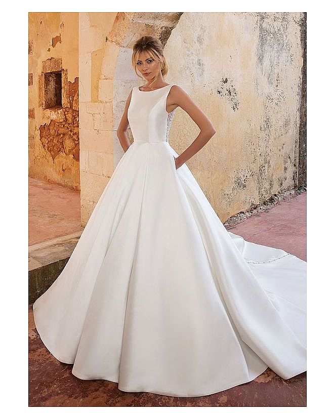 Producto: Vestido Novia Micado botones cristal