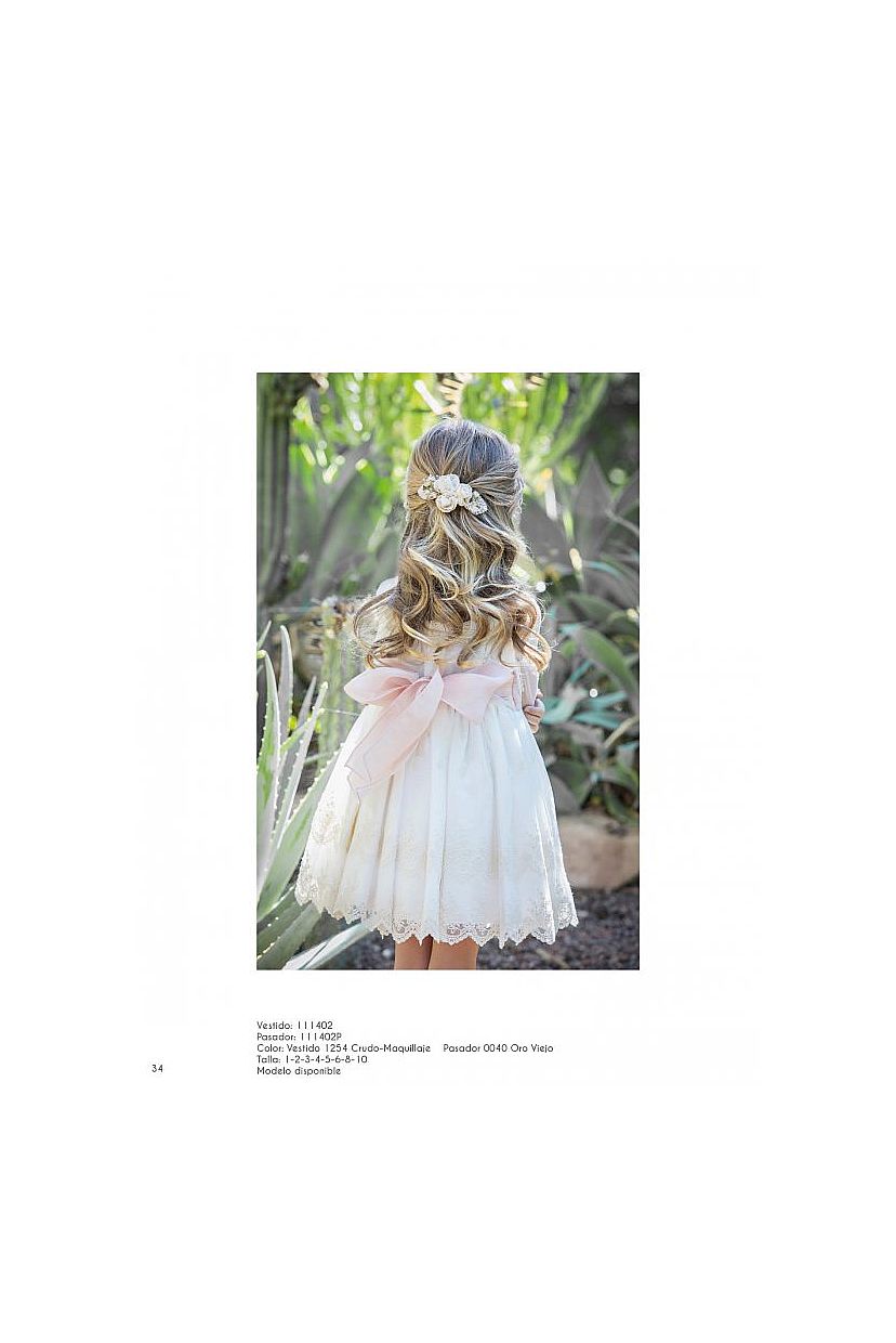 Vestido ceremonia niña falda bordada - Foto 1