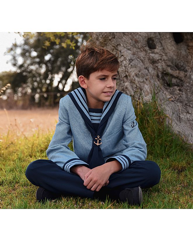 TRAJE COMUNIÓN MARINERO CON PANTALÓN AZUL MARINO