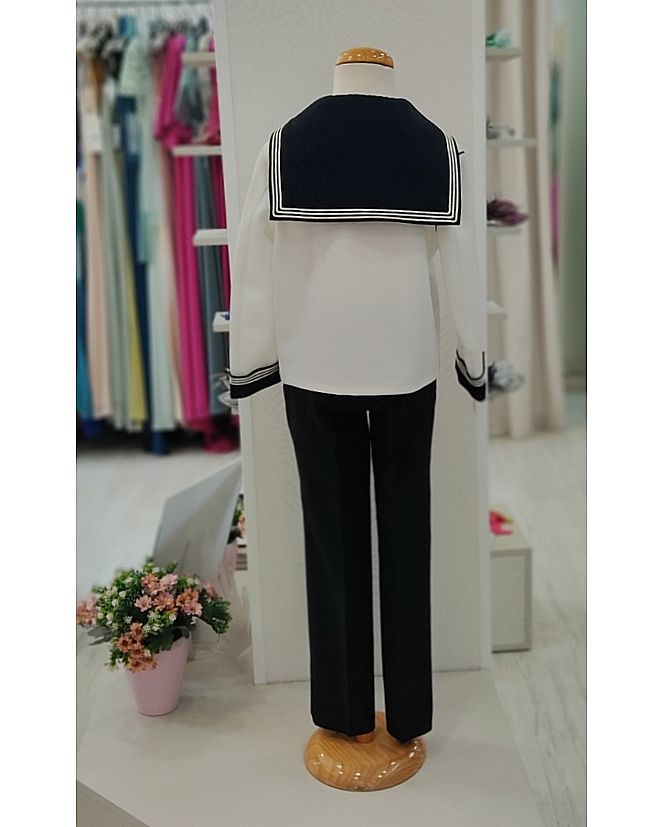 TRAJE COMUNIÓN MARINERO BLANCO Y AZUL MARINO  - Foto 1