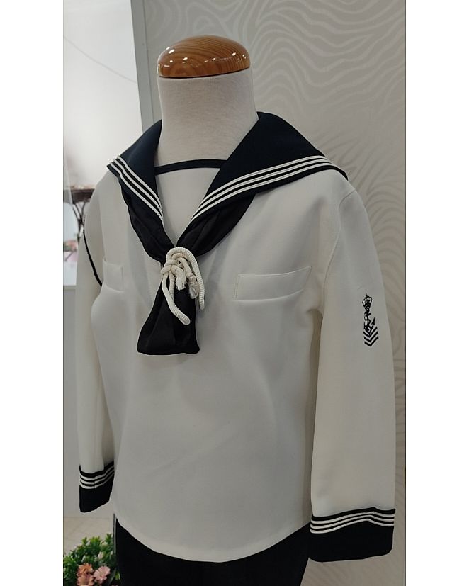 TRAJE COMUNIÓN MARINERO BLANCO Y AZUL MARINO  - Foto 2