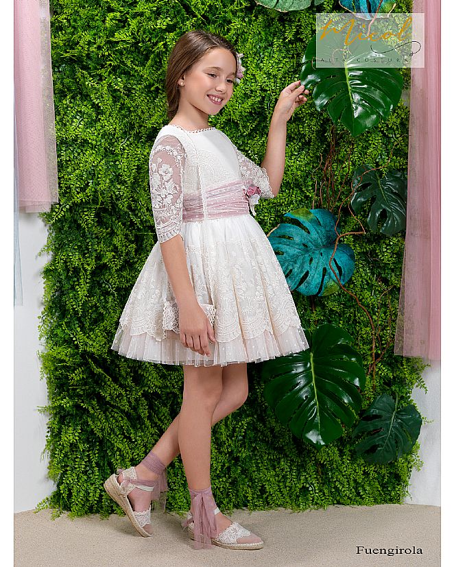 Producto: VESTIDO COMUNIÓN MICOL DESMONTABLE TONO ROSA EMPOL