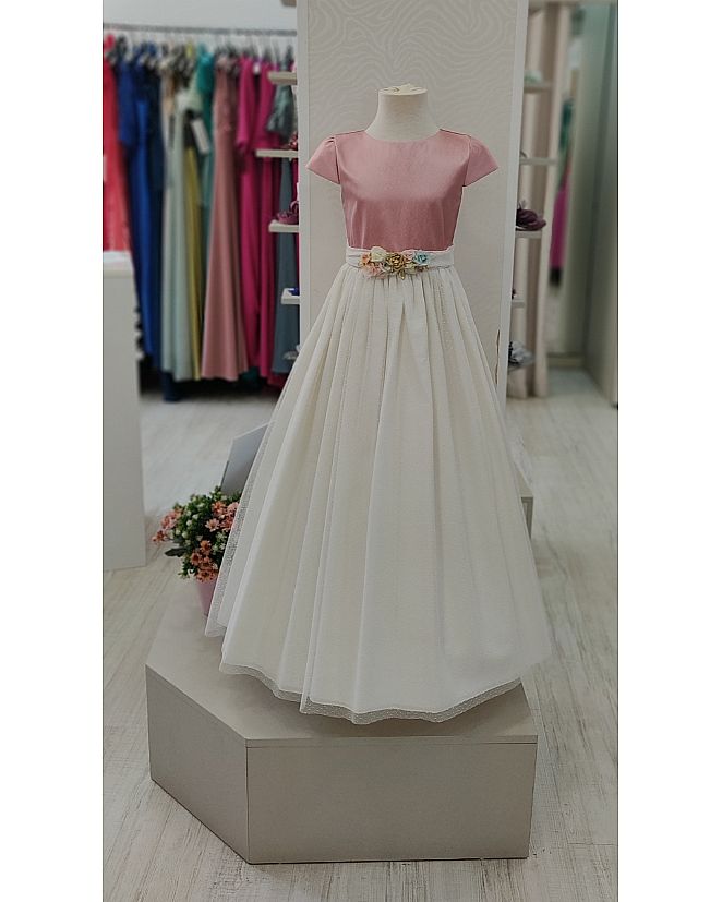 Producto: VESTIDO DE COMUNIÓN MA ROSA Y BLANCO 