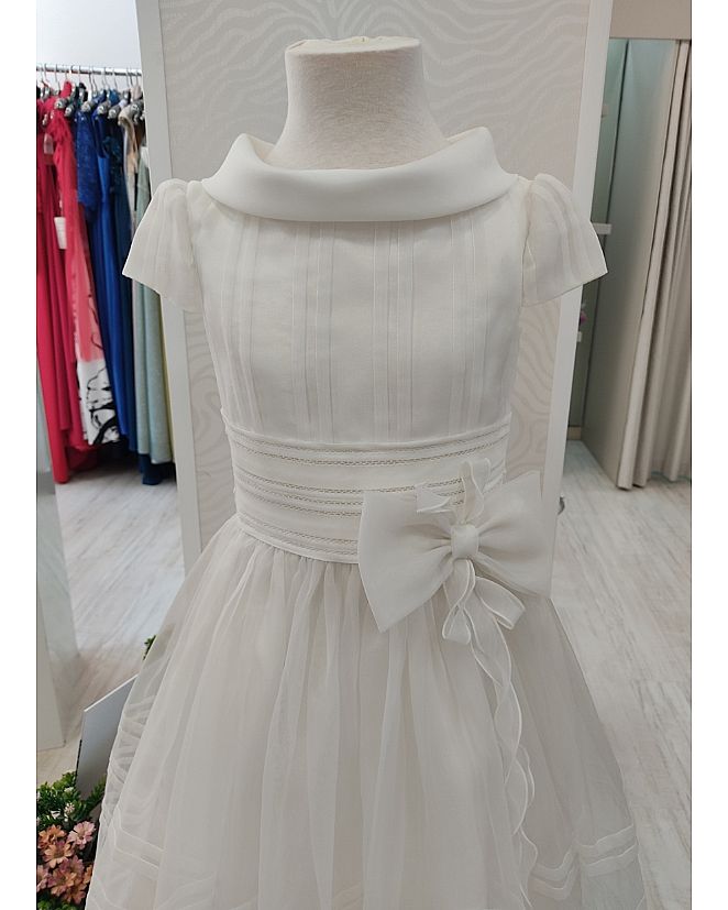 VESTIDO DE COMUNIÓN LAZO EN CINTURA  - Foto 2
