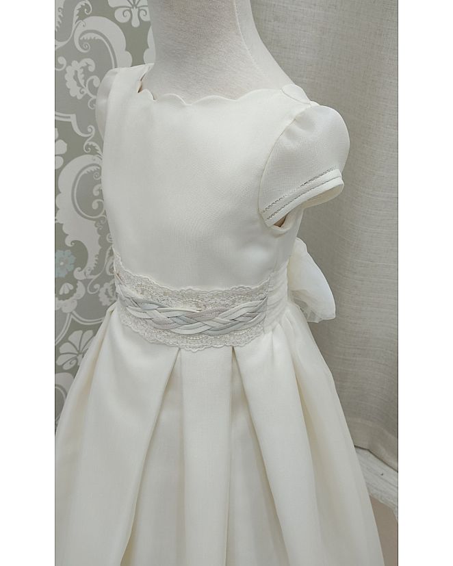 VESTIDO DE COMUNIÓN CON CINTURA TRENZADA - Foto 1