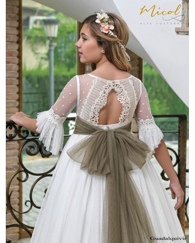 VESTIDO DE COMUNIÓN CORTE IMPERIO  - Foto 1