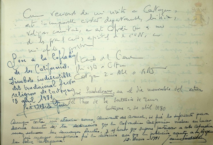 Libro de Honor de la Cofradía California, 1940.