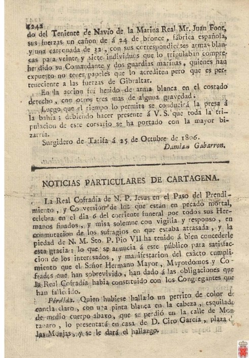 “Sin procesiones en 1804 y 1805 por una epidemia de fiebre amarilla” “Sin procesiones en 1804 y 1805 por una epidemia de fiebre amarilla”