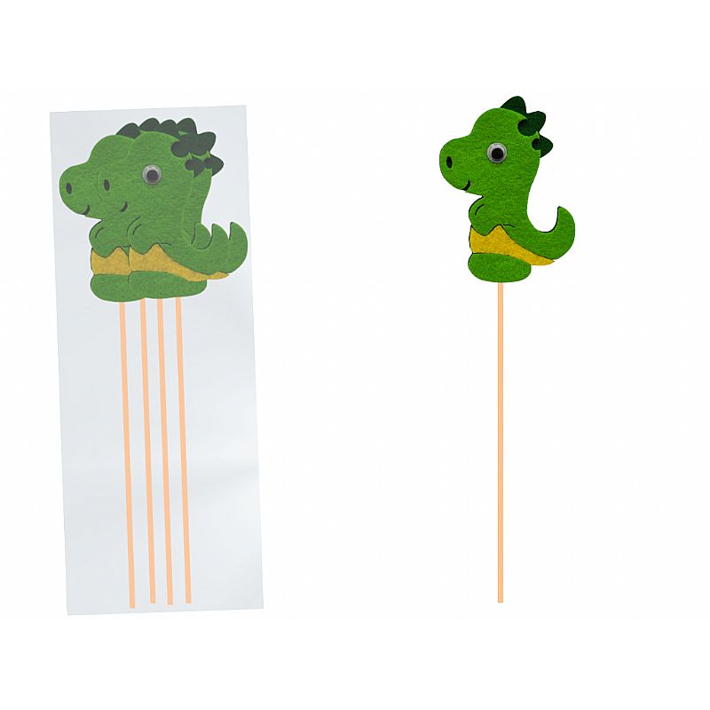 Pinchos dinosaurio t-rex de fieltro (4 unds.)