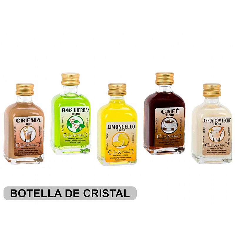 Licor frasca mini (5 cl. - 8 cm.)