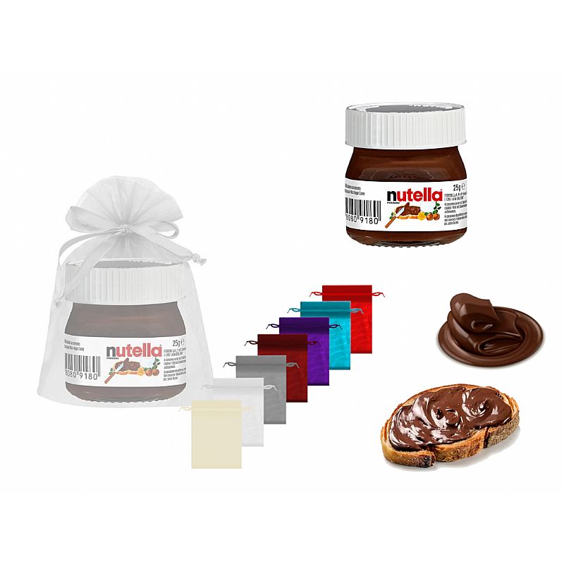 Bote mini nutella (25 gr.) + bolsa de tul (9966)*