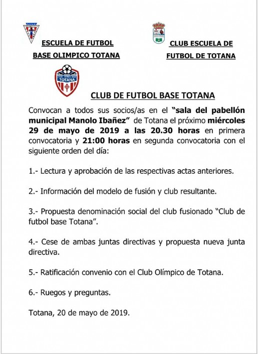 Convocatoria Socios/as Informacion Temporada 2020/21