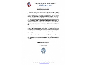 COMUNICADO OFICIAL INICIO TEMPORADA