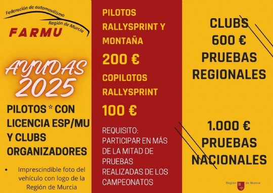 AYUDAS A DEPORTISTAS Y CLUBS ORGANIZADORES 2025